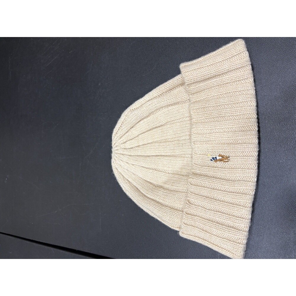 Polo Ralph Lauren Beige Solid Winter Beanie Hat One Size Fashion Accessory